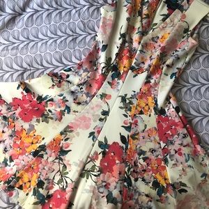 White dress with floral pattern